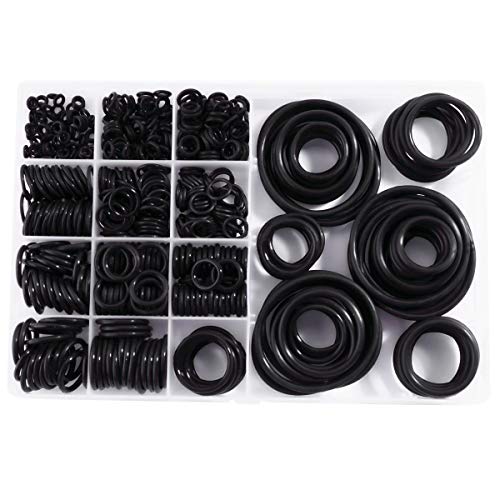 Litorange Silicone 580PCS 45A Universal Black O-Ring Sealing Gasket Washer Seal Assortment Set (Better Than Rubber) for Plumbing,Automotive,General Repair 15 Size with Case