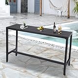 Sumshadow Outdoor Bar Table, Patio Console Pub Height Table with Powder Coated Steel Frame, Weather Resistant Waterproof Top for Hot Tub, Balcony, Garden, Yard, Poolside