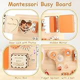 Joyreal Wooden Busy Board for Toddlers - Montessori Sensory Activity Board for Fine Motor Skills, Travel Busy Board Educational Sensory Toys for Children for Toddlers & Kids