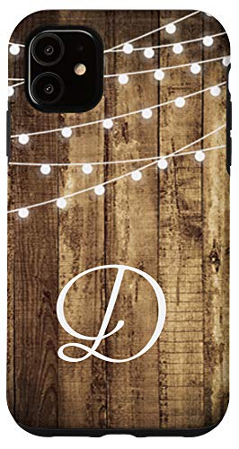 iPhone 11 Letter D Initial Personalized Monogram Name Rustic Farmhouse Case