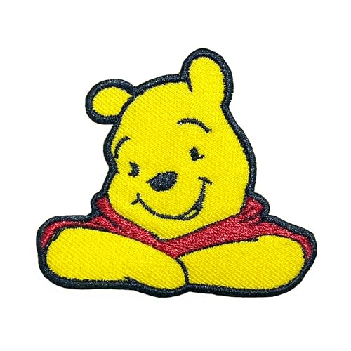 Generic Pooh Cartoon Iron-on Patches for Clothes, Punk Embroidered Badge Iron/Sew on Applique Repair Patch, DIY Accessories for Clothes Jeans Backpacks Jackets