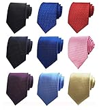 Adulove Men's Necktie Classic Silk Tie Woven Jacquard Neck Ties 9 PCS