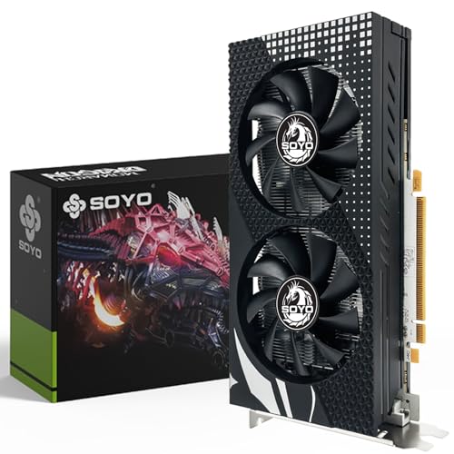 SOYO AMD Radeon RX580 Graphics Card, 8GB GDDR5 256 Bit Video Card for PC Gaming with HDMI Display Port DVI PCI Express x 16 3.0 Dual Fans Gaming Graphics Card