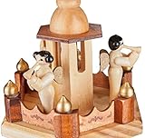 BRUBAKER 24 Inch Christmas Pyramid - 4 Tier Carousel - 6 Candle Holders and Hand Painted Figurines - Designed in Germany - Nativity Set Decoration