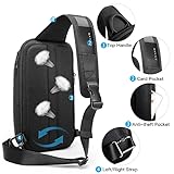 BANGE Sling Bag for Men, Men's Shoulder bags, Waterproof Crossbody Backpack for Men… (7566Black)