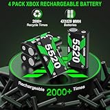 4x5520mWh Controller Battery Pack for X-Series X/S, DXKK Rechargeable Battery for X1/One S/One X/One Elite Controller Charger Batteries