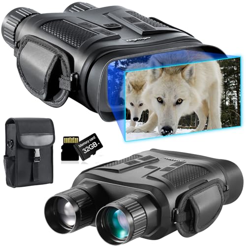 Nightiger Night Vision Binoculars with Ranging Function - Built-in 7000mAh Rechargeable Battery, Long Viewing Range, Big Screen 10X Digital Zoom, Powerful Infrared Night Vision Goggles for Adult