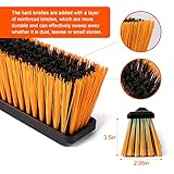 CLEANHOME 24”Push Broom Brush for Floor Cleaning with 65” Long Handle and Stiff Bristles, Heavy Duty Brush for Shop, Deck, Garage, Concrete,Indoor and Outdoor Broom,Orange