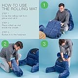 malu Extra Large Reading Pillow- Ergonomic Pillow- Back Pillow for Bed+ Rolling Mat for Neck Support- with Shredded Memory Foam- for Sitting Up in Bed, Couch or Floor