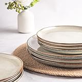 AmorArc Ceramic Dinnerware Sets,Handmade Reactive Glaze Plates and Bowls Set,Highly Chip and Crack Resistant | Dishwasher & Microwave Safe Dishes Set,Service for 6 (18pc)