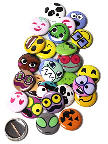 Assorted Smiley Emoji Faces Pinback Button Badges – Fun, Expressive, Colorful Face Designs – Round Durable Metal Pins for Backpacks, Jackets, Lanyards, Events, Party, and Prizes – 1 Inch (100 Pack)