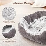 MIXJOY Dog Beds for Small Dogs, Rectangle Cave Hooded Blanket Puppy Bed, Luxury Orthopedic Cat Beds for Indoor Cats, Warmth and Machine Washable (20 inches, Grey)