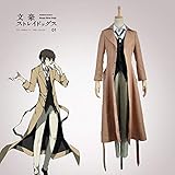 Cos-Animefly Anime Bungo Stray Dogs Osamu Dazai Cosplay Costume Long Trench Coat Halloween Party Suit for Men Women