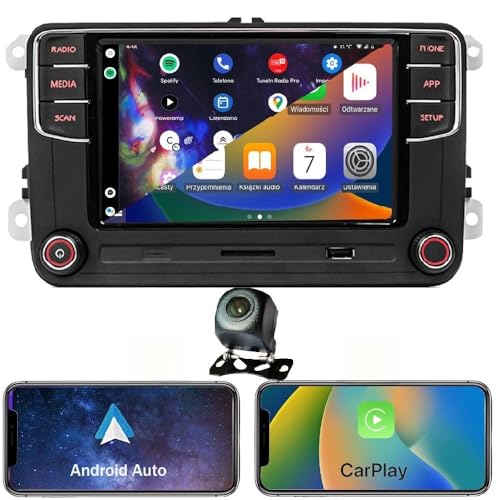 SCUMAXCON 6.5" Car Stereo Radio RCD360 PROIII PRO3 RCD330 Carplay Wireless Androidauto with RVC Camera Bluetooth USB SD for VW Jetta Golf mk5 mk6 Passat Polo EOS CC