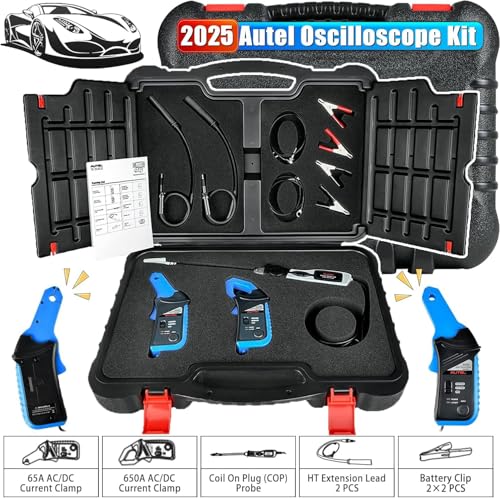 Autel MaxiSys MSOAK Oscilloscope Accessory Kit, Compatible with Autel Scanner Ultra/ MS919 & MaxiScope MP408, 65A/ 650A AC/DC Current Clamp, Coil On Plug Probe, HT Extension Lead, 2*2pcs Battery Clip