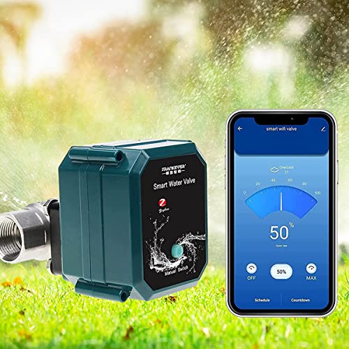 FRANKEVER DN25 Smart Water Valve 1 inch Zigbee Hose Timers for Watering, Remote Control Faucet Timer for Hose Compatible with Alexa Google Home and Siri,Zigbee Hubs Not Included (DN25(1"))