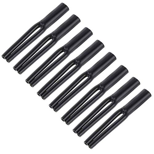 Neutrual Cable Pants, Cable Jacket Speaker Wire Pants Y Boot 9MM 2-Conductor (⌀9MM-2x 3.5MM 8PACK Black) Dressing Up/Protecting/DIY Your Speaker Cables, DIN to RCA Cables