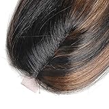 X-TRESS Synthetic Hair Bundles with Closure Black Ombre Medium Brown Balayage Yaki Straight Weft Weave Swiss Lace Hair Extension Heat Resistant