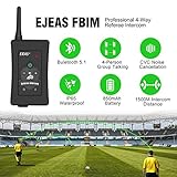 EJEAS FBIM Professional Referee Bluetooth Intercom Headset, 4-Way 1500M Referee Communication System with Noise Reduction/Waterproof/850mAh/Armband for Football and Handball Sports (2PCS)