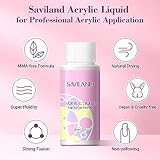 SAVILAND Acrylic Nail Kit for Beginners with Everything - Acrylic Powder and Liquid Set Gel Nail Polish Nail Brush Practice Finger U V Light, Full Acrylic Nail Kit for Home DIY Nail Salon