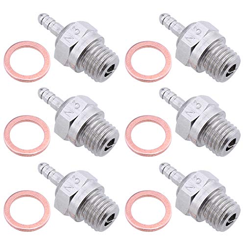 Hobbypark 70117H Hot Glow Plug N3 No. #3 Spark Nitro Engine Parts Replace OS for Traxxas Losi HPI Redcat HSP Himoto RC Car Truck Buggy (Pack of 6)