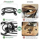 AMAGABELI GARDEN & HOME Plant Caddy with Wheels Heavy Duty 14“ 2 Pack Rolling Plant Stand Plant Dolly Iron Wheeled Lockable Casters Round Pot Mover Rollers Indoor Outdoor Planter Trolley Metal