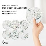 Coasters for Drinks Absorbent with Holder,Abstract Watercolor Eucalyptus Floral Green Leaves Sets of 6 Durable Cup Coaster for Coffee Table Protection,Great Housewarming Birthday Gifts,Home Decor