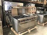 Commercial Range-Oven&Griddle, 60"W, 6 Burners-Left, 24" Griddle-Right, Natural Gas, Propane, NSF/ETL Certified, 2 Ovens Thermostat, Stainless Steel, Cast iron Grate Restaurant Heavy Duty, 282000 BTU