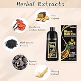 Bablabear Black Hair Dye Shampoo for Gray Hair, Semi-Permanent Hair Color Shampoo for Women and Men, Herbal Ingredients, 3 in 1 100% Grey Coverage.Lasts 30 Days/500ml/Natural herbal Ingredients