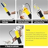 Grease Gun Kit with Hose Coupler: Lube Grease Guns Tool for 14 Oz Grease Tube - 8000 PSI Pistol Grip Heavy Duty Grease Gun with Locking and Needle Tip Nozzle - Manual Grease Gun with Zerk Fitting