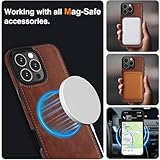 LOHASIC Leather Case for iPhone 16 Pro Compatible with MagSafe 6.3", with Camera Lens Cover Designer Men Flexible Phone Cases for iPhone 16 Pro(2024), Brown