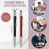 Zonon 36 Pcs 6 in 1 Multitool Tech Pen with Ruler Level Gauge Screwdriver Multifunction Touch Screen Ballpoint Pens and Black Ink Refills for Birthday Party Gift(Assorted Colors)