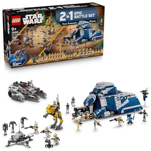 LEGO Star Wars Epic Battle Set Co-Pack - Pretend Play Building Toy for Boys & Girls, Ages 7+ - Includes 13 Droid Figures, 6 Minifigures, & Bonus Gift - Gift for Birthdays - 66808