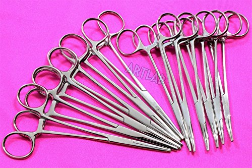 12 PC Mosquito HEMOSTAT Forceps 5" Curved/Straight Stainless (CYNAMED)