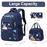 ACESAK Backpack for Boys - Boy Backpack Schoolbag for Boys Kids Children Teens Girls Elementary Middle School Bags, Waterproof Lightweight Kids Bookbag Backpacks Casual Daypack with Lunch Bag Set