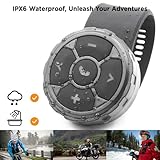 Bluetooth Media Button Remote Control IPX6 Waterproof Strap Type Wireless Controller for Car Bike Motorbike Steering Wheel Siri Call & Camera Compatible for iPhone Samsung Galaxy Any Android Device