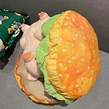 MUALML Hamburger Pillow, Cheeseburger Pillow Plush, Soft Burger Floor&Back Cushion Funny Food Pillow Gifts, Cheese Burger Throw Pillows for Sofa Couch(Hamburger)