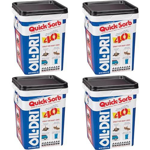 ANF BRANDS (4 Pack) - Oil-DRI Quick Sorb Maintenance Absorbent, 20 lb Pail, for Oil, Grease, Water, and Other Liquids