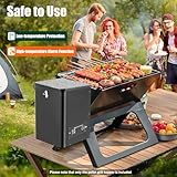 Auto-Ignition Pellet BBQ Smoker, Electric Smoker Pellet Burner w/Adjustable Temperature Panel, Pellet Grill Hopper, Pellet Smoker Hopper Assembly Kit for BBQ, Grill, Bake (Button Type)