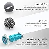 SUNANTH Foot Massager Roller,Massage Lacrosse Ball,Spiky Ball Therapy Set for Relieve Plantar Fasciitis,Heel & Foot Arch Pain and Deep Tissue Massage