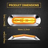 Tallew 30 Pcs Amber DC12V-24V 4 LED Side Marker Indicator Lights Lamp Front Rear Tail Clearance Lamp for Truck Trailer Boat Bus RV Lorry Deck Car Accessories