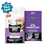 WORLD'S BEST CAT LITTER Multiple Cat Lavender Scented 32-Pounds - Natural Ingredients, Quick Clumping, Flushable, 99% Dust Free & Made in USA - Calming Fragrance & Long-Lasting Odor Control