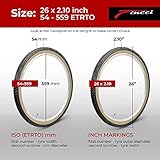 Fincci Cupar pro Pair 26 x 2.10 Tire 54-559 ETRTO Foldable 60 TPI XC Cross Country Tires with Nylon Protection for Mountain MTB Hybrid Bike Bicycle - Pack of 2 26x2.10 Inch Tire