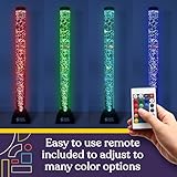 Special Supplies Aquarium Sensory Fish Bubble Light Tube with 16 LED Color Changing Nightlight Effect, Remote Control, and 5 Fishes, Colorful Floor Standing Lamp for Kids and Adults (4 feet)