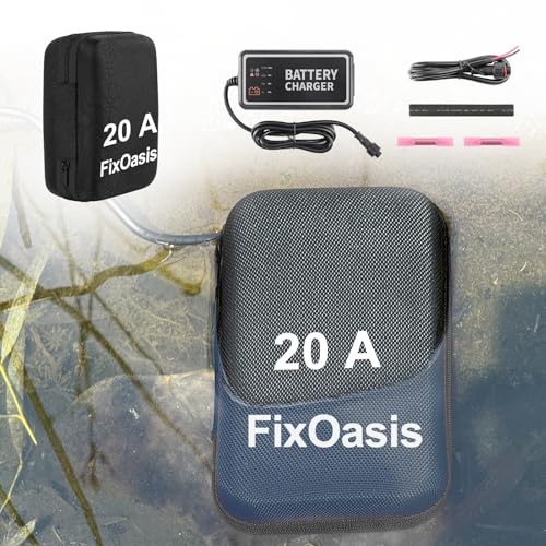 20Ah Ultra-High-Capacity Fish Finder Power Battery and Charger Kit,Compact & Portable for Kayak,Compatible with GPS,Fish Finders,and Most 12V Electronics,with a Reusable Lifespan of at Least 5 Years