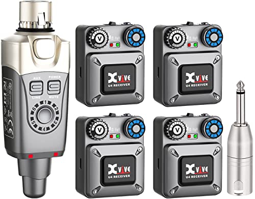 Xvive U4R4 Wireless in-Ear Monitor System Set with Transmitter and Four Receivers