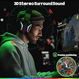 WESEARY Wireless Gaming Headsets for PC, PS5, PS4, Switch, Mac, 2.4GHz Wireless Gaming Headphone with ENC Noise Canceling Microphone, Bluetooth 5.4, Cool Lighting, 50H Battery, 50mm Drivers