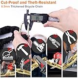 Bike Chain Lock, 5.25 Feet/160cm Heavy Duty Anti Theft Bicycle Chain Lock 0.6inch/15mm Thick Cut Proof Security Bike Locks with Keys for Bike, Motorcycles, Scooter, Stroller, Gate, Fence