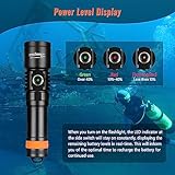 ORCATORCH D710V 2000 Lumens Underwater Video Light, White Red Violet Tri-Color, 120-Degree Wide Beam Scuba Flashlight for Dive Photography Fill Light and Fluorescent Night Diving