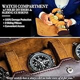 Watch Travel Case for Men Watch Roll for Travel Organizer and Display Watch Case - Swiss Espresso Vegan Leather Watch Case